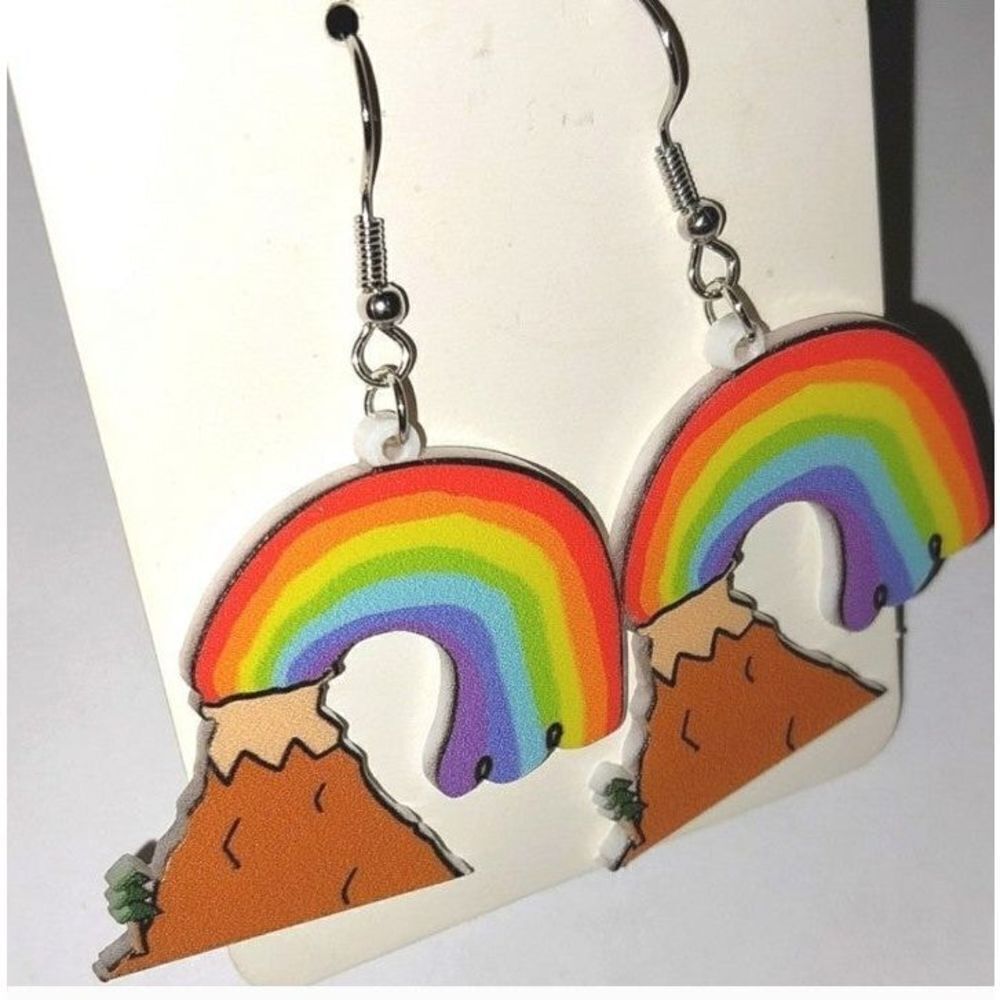 Super cute 5d festive rainbow earrings